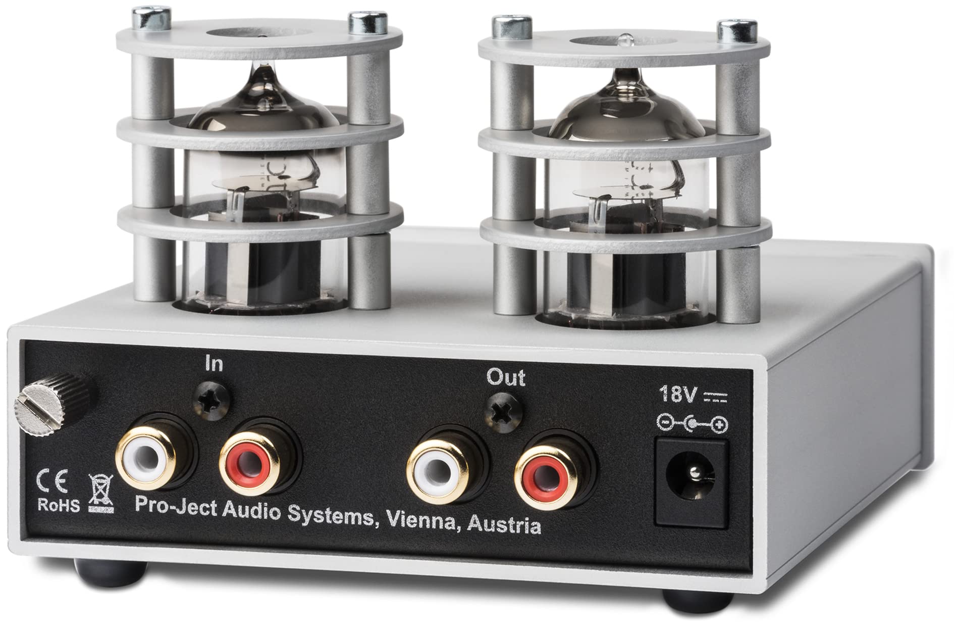 Pro-Ject Tube Box S2, High End tube, przedwzmacniacz fonowy (srebrny)