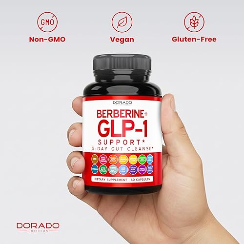 Miniatura 8 de Suplemento GLP-1 Fórmula 14 en 1 (Suplemento GLP1 con Berberina, ACV, Cromo, Canela de Ceilán, Cúrcuma y Más) Apoyo para la Salud Intestinal y el