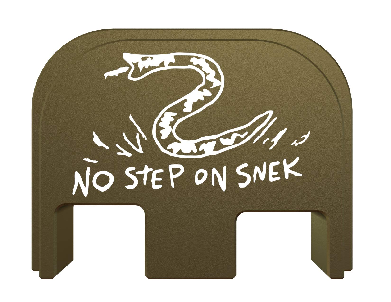 Rowe Tactical Rear Slide Cover Plate for Glock Gen 1-5 - Olive Drab No Step On Snek - for Glock G17 G19 G21 G22 G23 G24 G26 G27 G29 G30 G31 G32 G33 G34 G35 G36 G37 G38 G39 G40 G41 G45