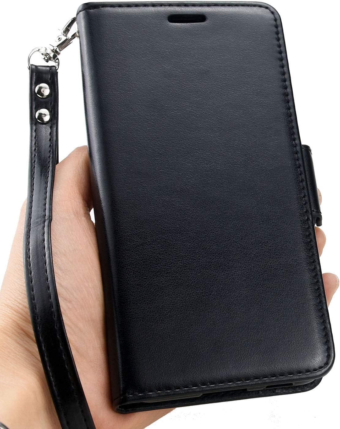 ERAGLOW for Samsung Galaxy S21 Case, Galaxy S21 Wallet Case Flip Protective Phone Cover w/ [Stand Feature] [Card-Slots] Pocket for Galaxy S21 5G 6.2"(Black)