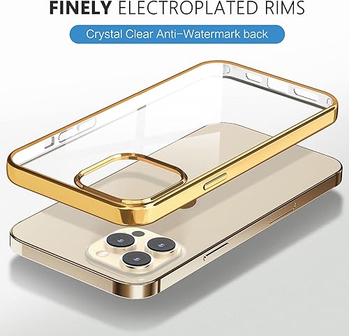 Miniatura 4 de MILPROX Funda compatible con iPhone 15 Plus  Compatible con MagSafe  Parte trasera transparente transparente elegante borde de espejo galvanizado
