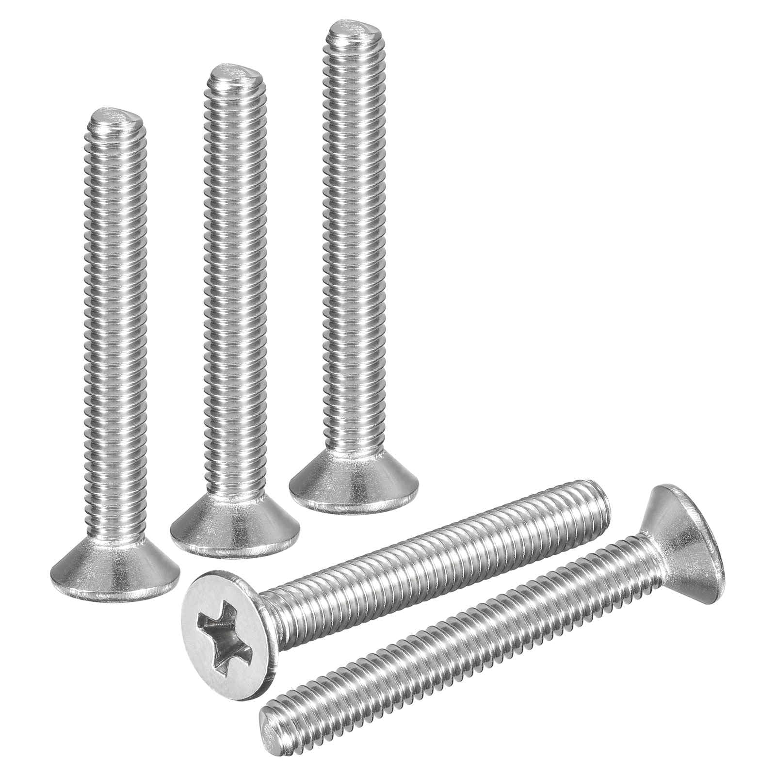 DTGN M4-0.7x30 Phillips Countersunk Head Bolt - 100pcs - Good for Outdoor Machinery Fastening Maintenance - 304 Stainless Steel Flat Head Machine Screw Bolt - Silver Color — image 1