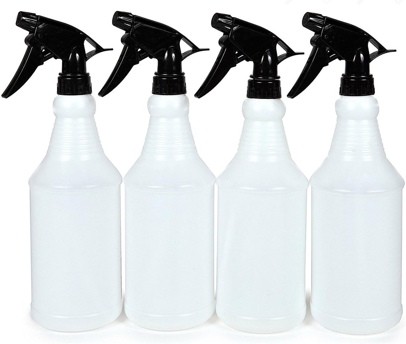 Plastic Trigger Spray Bottle 16 Oz Sprayer Chemical Resistant 4 Pack-Black
