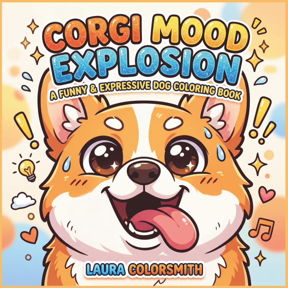 Corgi Mood Explosion - A Funny and Expressive Dog Coloring Book: A Playful and Energetic Dog Coloring Pages for All Ages (Dog Meme Coloring Book)