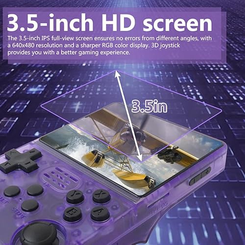 Miniatura 4 de R40S PRO Handheld Game Console - 30000+ in 1 Retro Mini Arcade with 3.5 IPS Screen, 256G Preloaded Games, 3800mAh Battery, Supports TV Output & 45+