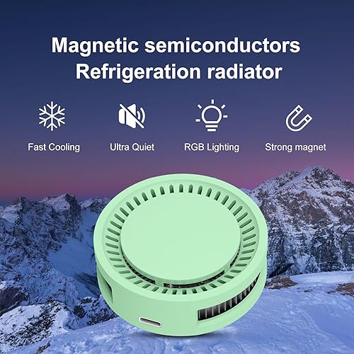 Miniatura 2 de Radiador de teléfono móvil, radiador de ventilador turbo semiconductor, refrigerador del teléfono con luz RGB. Adopta conexión magnética. diseño