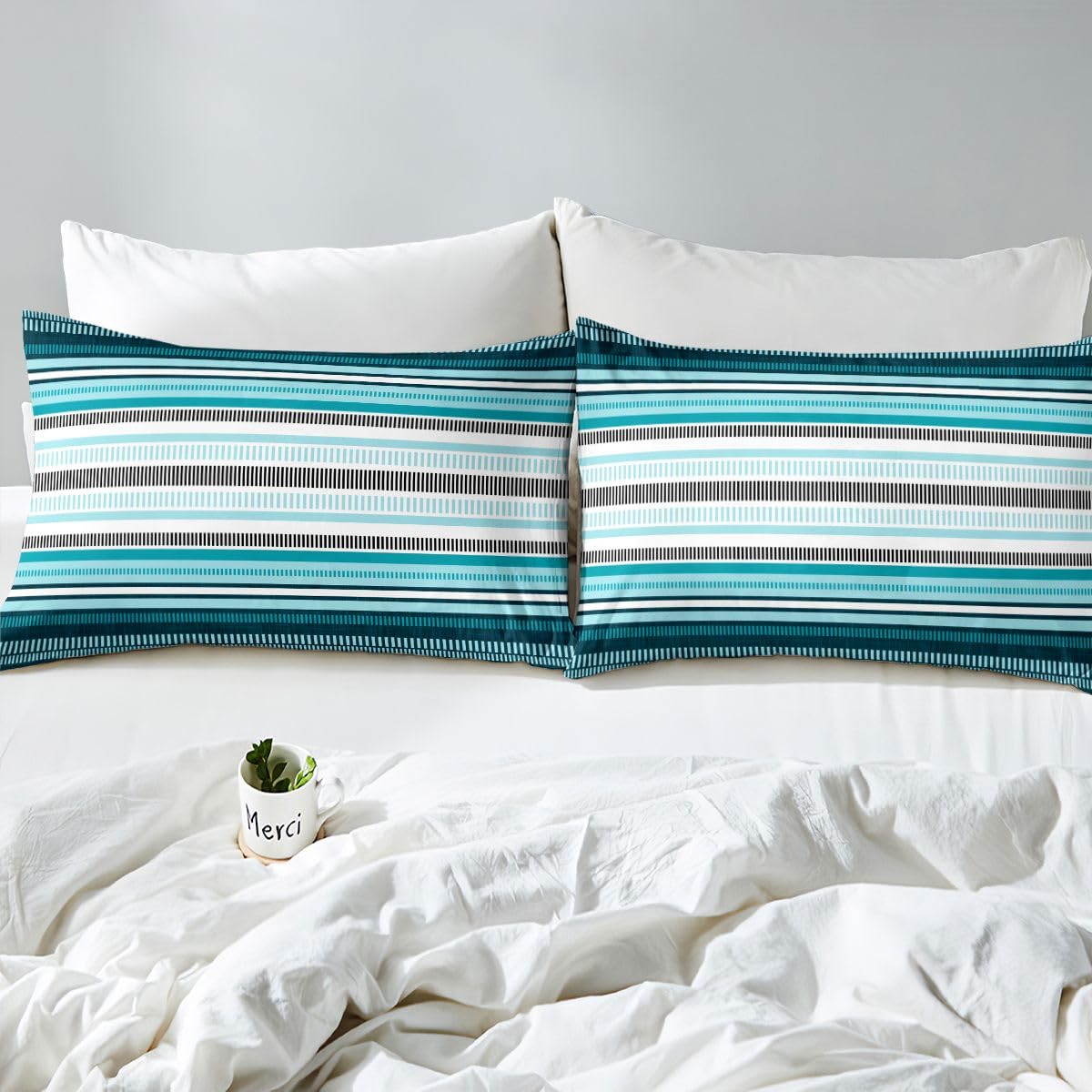 Homemissing Retro Striped Bettwäsche Set 155x220cm Erwachsene Kinder Jungen