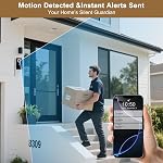 Doorbell Camera Wireless, 2K HD Head-to-Toe Video, no subscription,Two-Way Talk, Smart Home Video Doorbell with Chime,Battery Powered,Motion Detection &Alerts,Works with Alexa & Google(Only 2.4G WiFi)