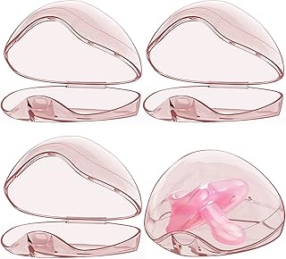 Pacifier Case,4 Pack BPA Free Pacifier Holder Case,Transparent Container Box for Baby Binky（Not Included),Essential Pacifier Accessories,Alway Keep Paci Clean,Easy to Clean(Pink)