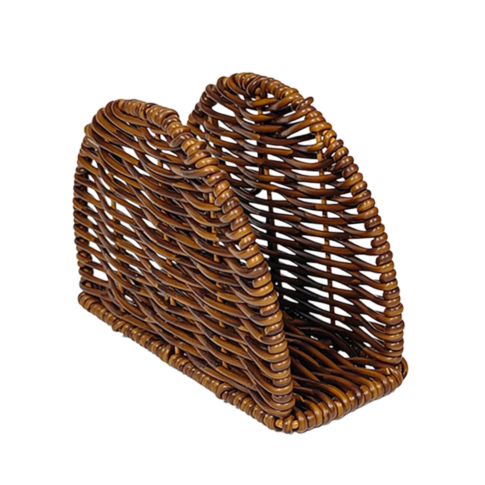 APGLSXY Rattans Napkin Holder Rustics Styles Space Saving NonSlip Vertical Dispenser, Desk Paper Towel Organizers Traditional Tissue Box Cover