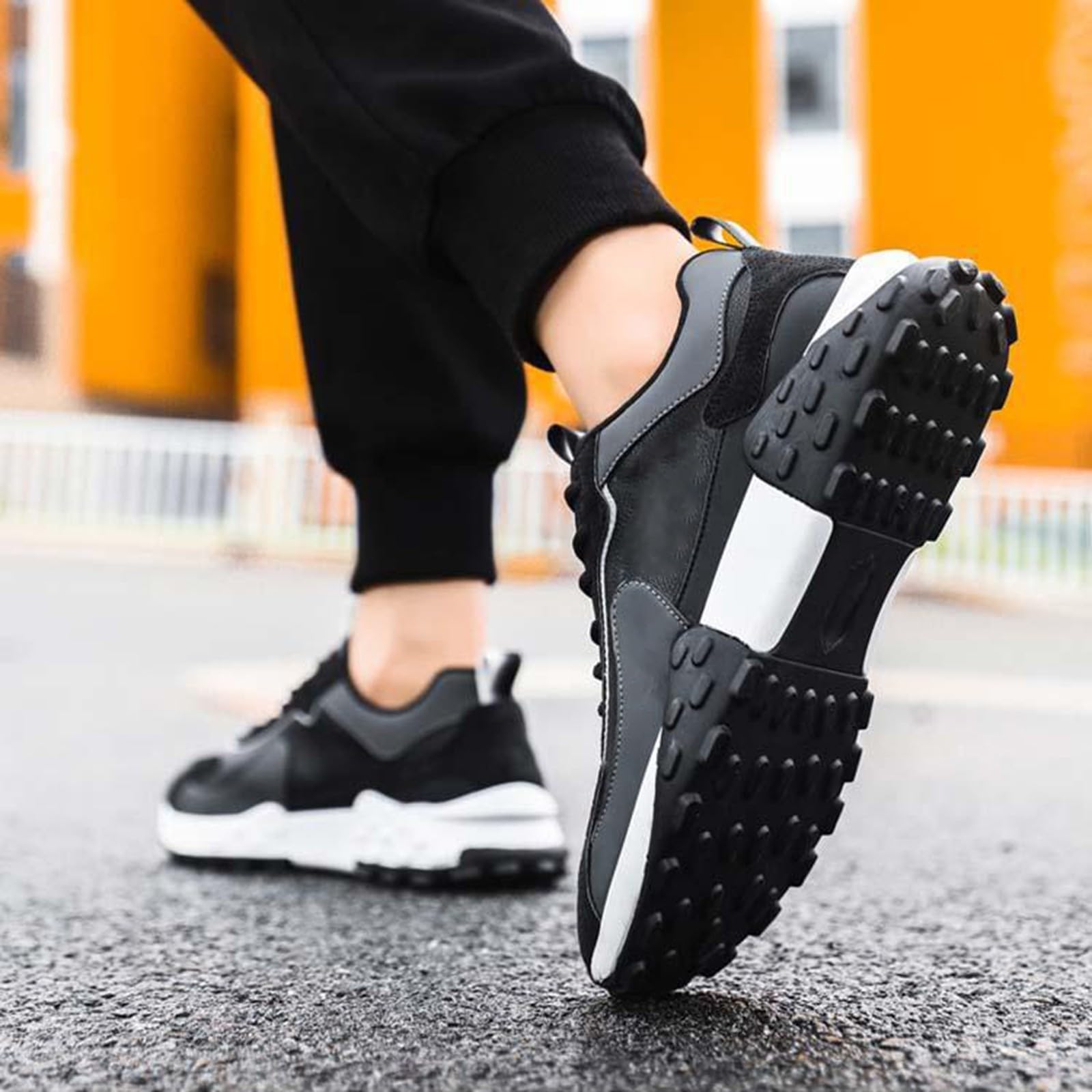 Scarpe antinfortunistiche da uomo, antiscivolo, con plantare morbido, lacci, scarpe da lavoro con supporto per l'arco del piede, scarpe da uomo alla moda, leggere, traspiranti, comode da corsa