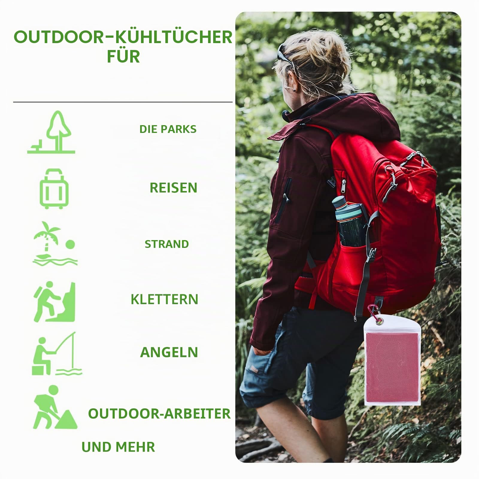 Kühlendes Handtuch, Mikrofaser-Eishandtuch, schnell trocknend, super saugfähig, ultrakompakt, kühlendes Handtuch, für Sport, Workout, Fitness, Fitnessstudio, Yoga, Pilates, Reisen, Camping und