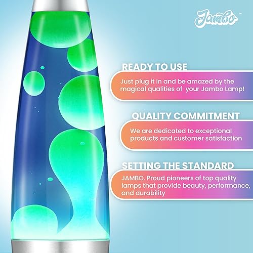 Miniatura 3 de Lámpara de movimiento de 16pulgadas azul con cera amarillaverde 16pulgadas hermosa lámpara con cera líquida entretenimiento para adultos y niños