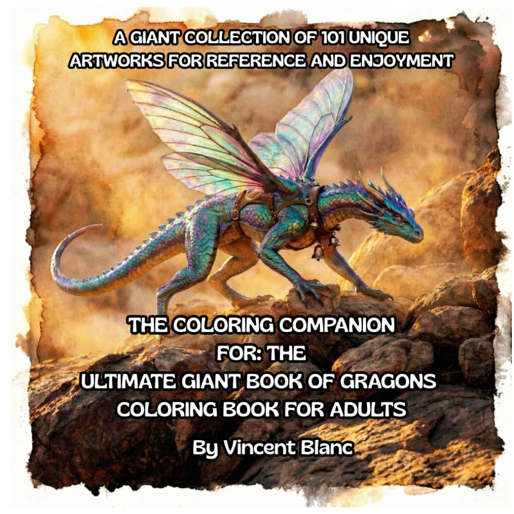 THE COLORING COMPANION FOR: THE ULTIMATE GIANT BOOK OF DRAGONS COLORING BOOK FOR ADULTS: A GIANT COLLECTION OF 101 UNIQUE ARTWORKS FOR REFERENCE AND ENJOYMENT