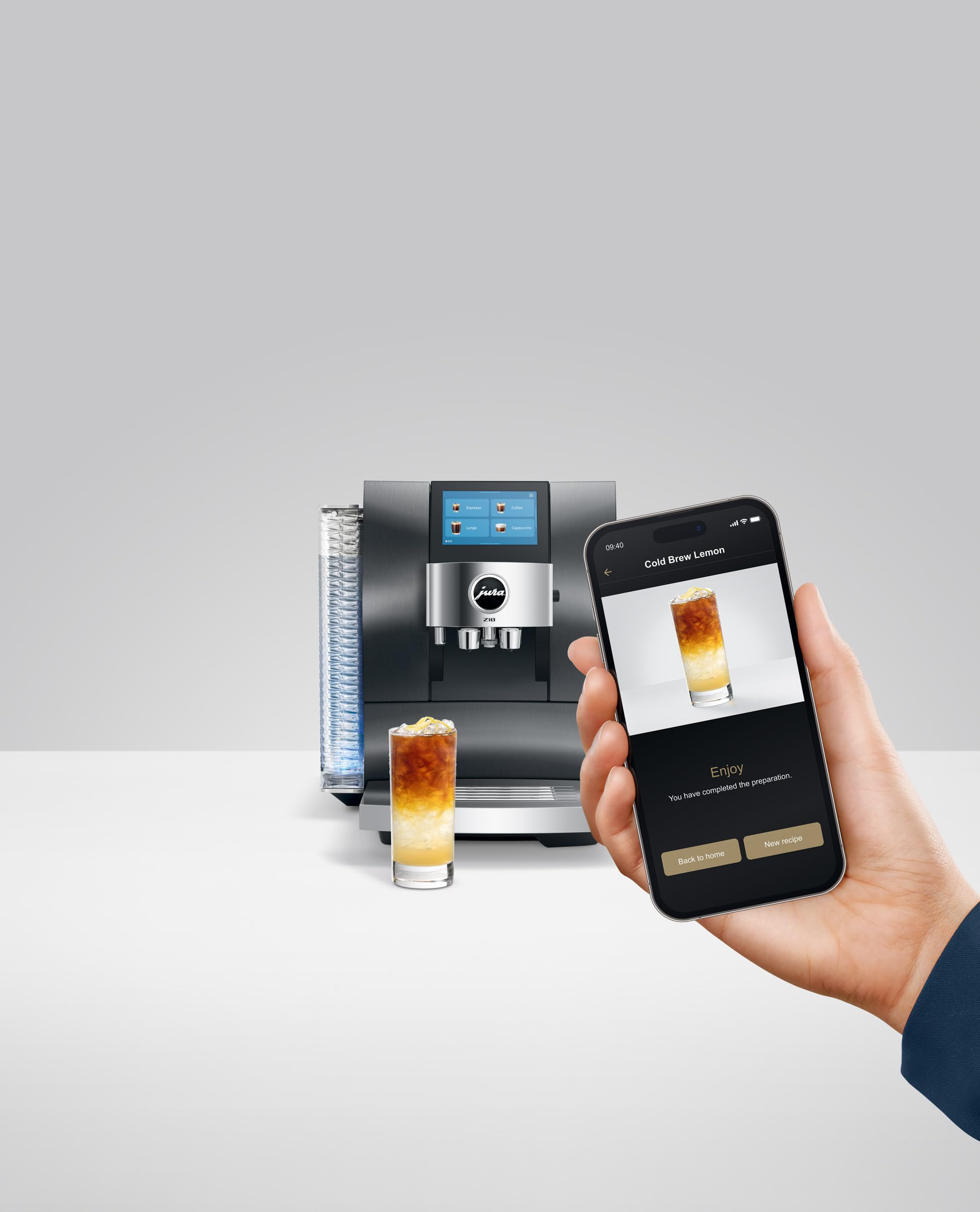 Jura Z10 Macchina da Caffè Automatica, Aluminium Black, Display Touch 4.3", WiFi, 51 Bevande, serbatoio da 2.4L