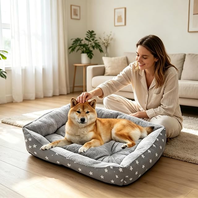 Foto 2 de 7 de PETCUTE Cama para Mascotas,Cama Perros Cojín Perros,Ortopédica Cama para Perros de Espuma Viscoelástica…