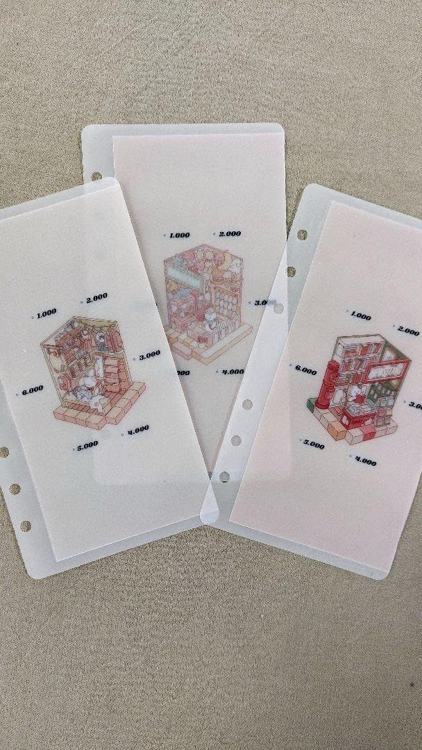 Cute Vendors 1 バインダー貯金 A6バインダーリフィル 6枚 アクリル