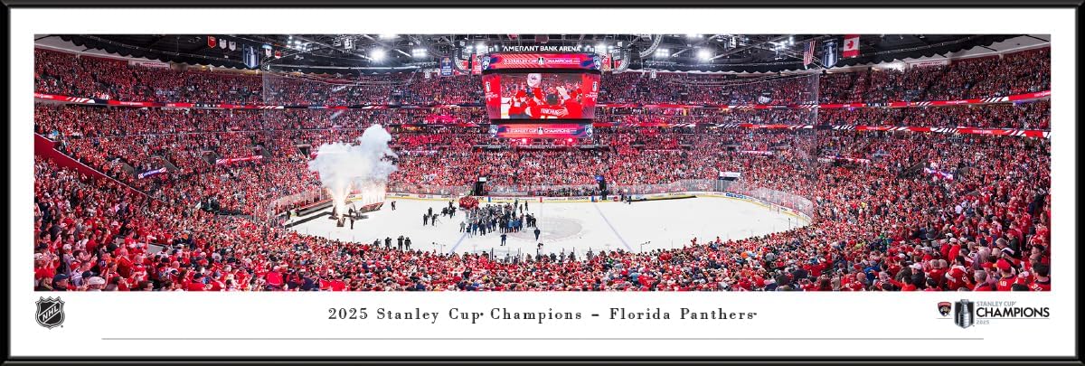 Florida Panthers, 2025 Back-to-Back Stanley Cup Champions - Double Mat, Deluxe Framed Print by Blakeway Panoramas