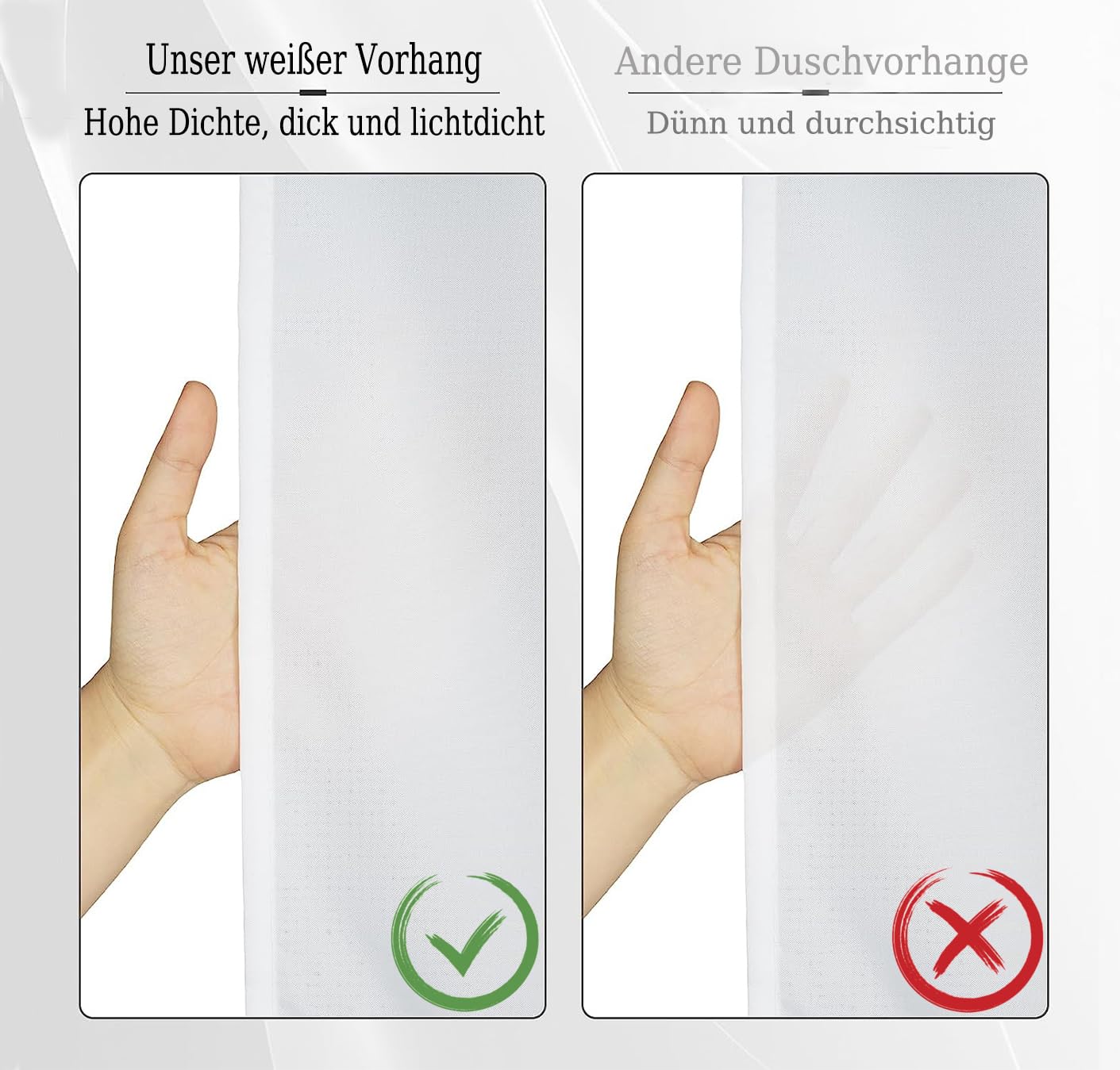 Cortina de ducha impermeable, tela antimoho, de secado rápido, lavable, para bañera, elegante y duradera, fácil de limpiar