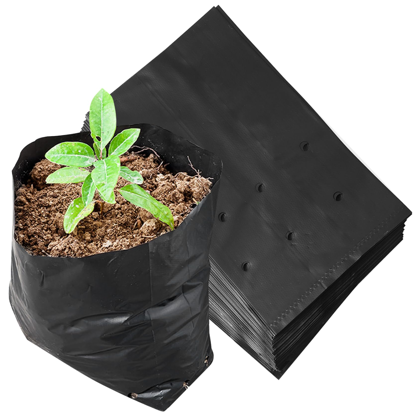 Wedhapy Garden Bag Plant Grow Bags 100Pcs Disposable Garden Bag with Draining Hole Large Capacity Planting Bags for Yard Farm Balcony, Large