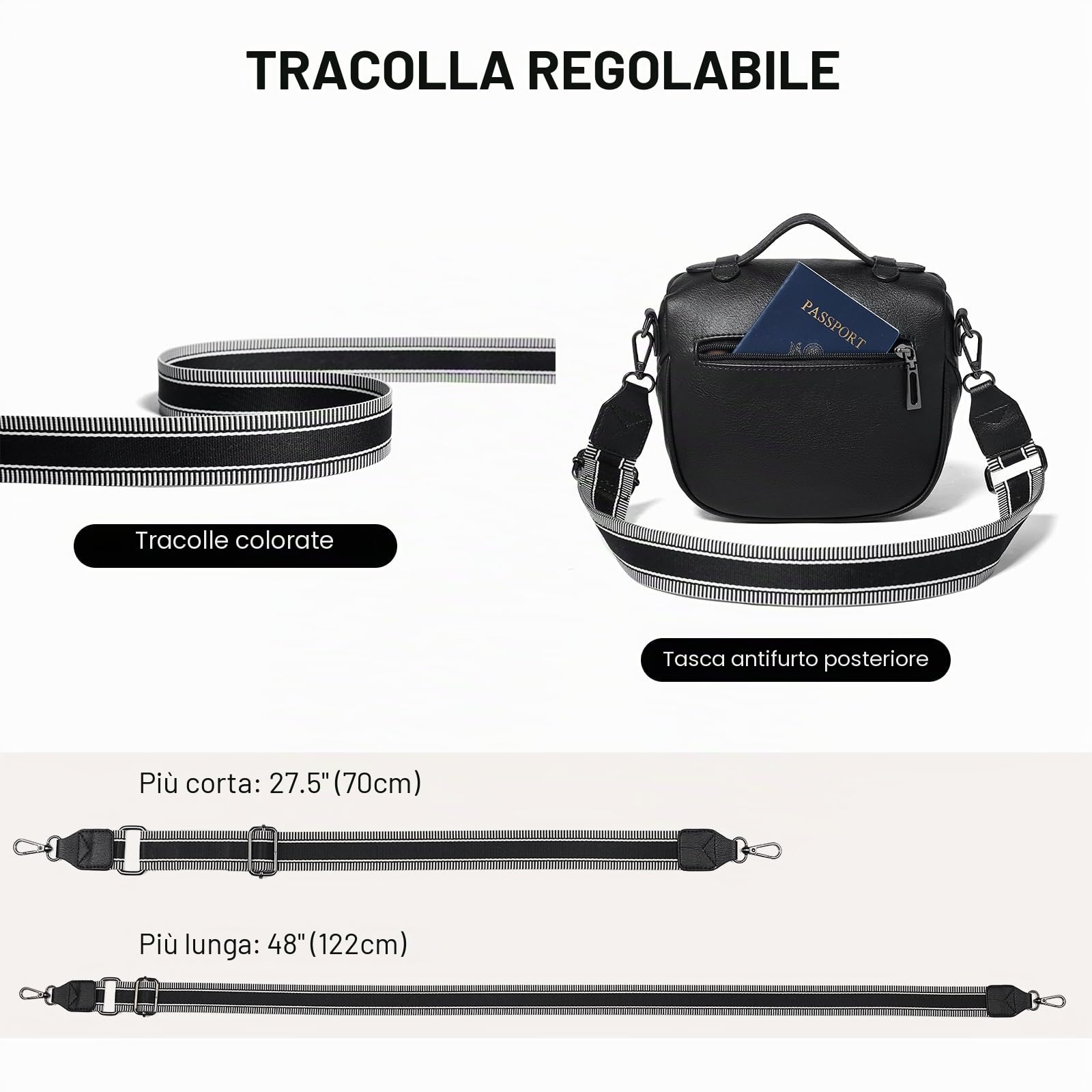 Shrrie Crossbody tasche per donne, Vegan cuoio tasca per donne borsa a spalla, borse portatili borsa al seno con cintura larga