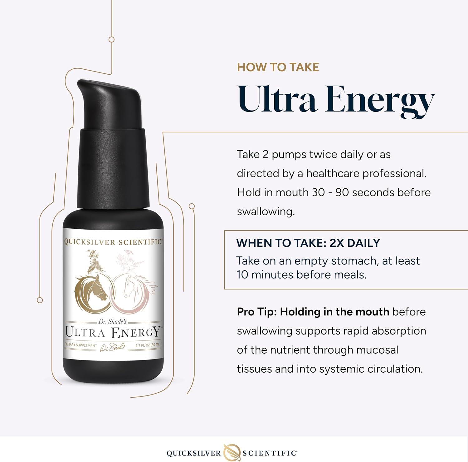 Quicksilver Scientific Dr. Shade's Ultra Energy - Liposomal Adaptogenic Adrenal, Cognitive Support Supplement with Rhodiola, Reishi, Ashwagandha for Women + Men (1.7 fl oz / 50ml)