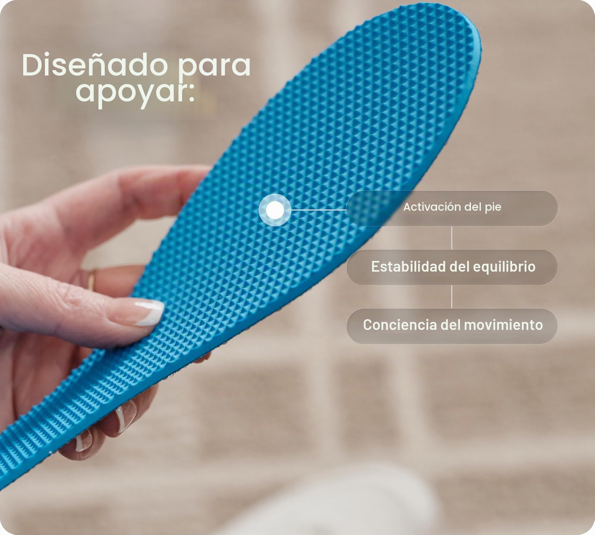 Naboso Plantilla sensorial de activación, plantillas finas texturizadas antifatiga para hombres y mujeres que estimulan mejor los pies para mejorar la postura, el equilibrio y la fuerza del pie.