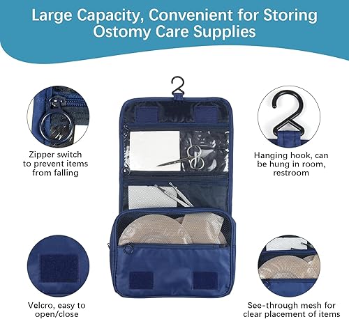 Miniatura 2 de Exquisita bolsa de viaje para suministros de ostomía y colostomía, la mejor opción para personas postoperatorias, con configuración colgante y