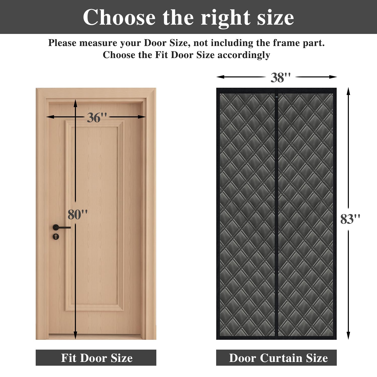 Aozzy Thermal Insulated Door Curtain 38 * 83" 3 Layers Thickened Heavy Curtains for Winter Made of Oxford,Cotton &Aluminium foil,Windproof Soundproofing Front Door Curtain for Winter Black - Image 4