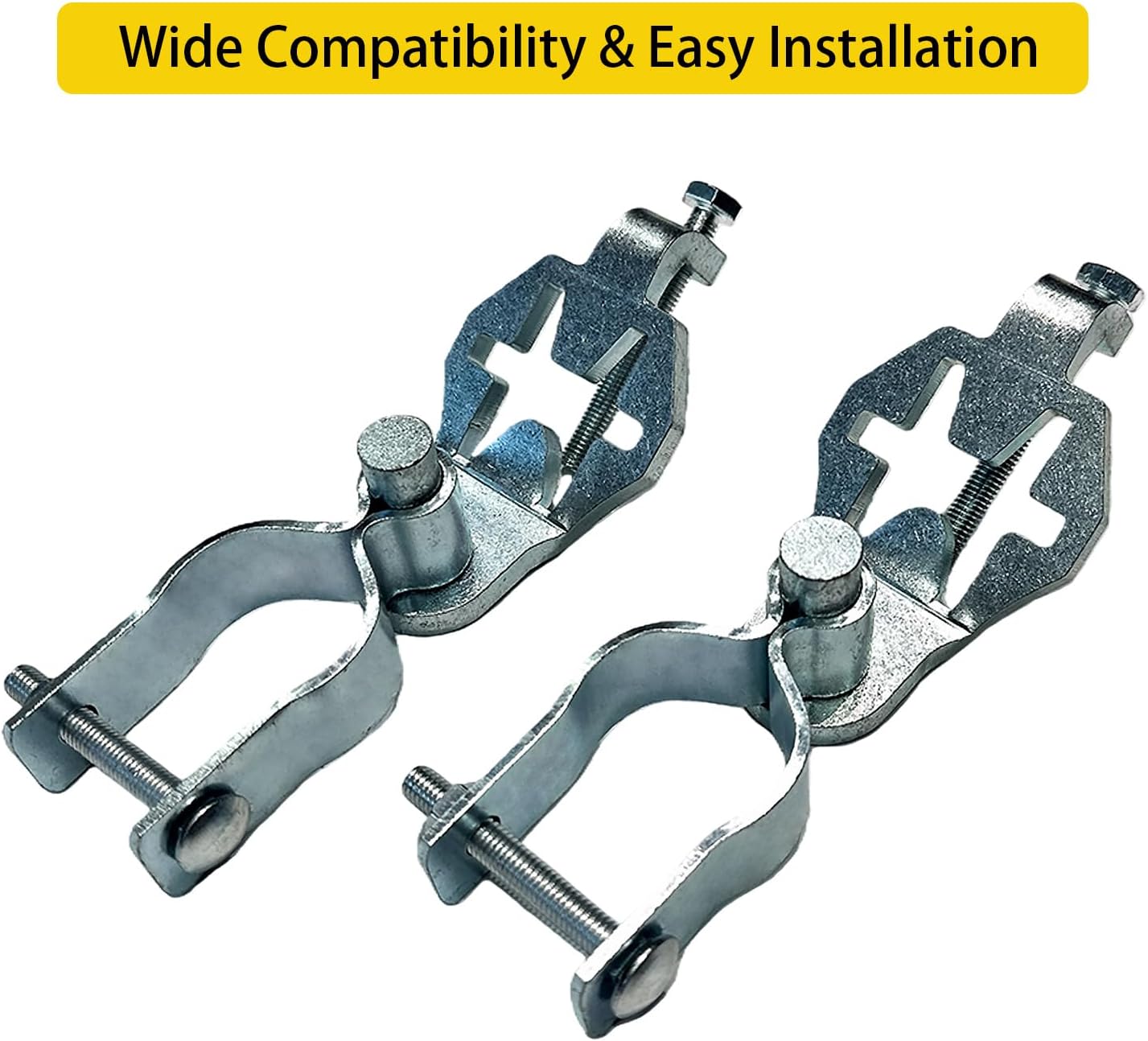 Heavy Duty T-Post Gate Hinge Kit, 1-5/8″Chain Link Fence Gate Post Hinge Pins, Galvanized Steel Easy Install Hardware for Farm, Garden, Backyard Gate