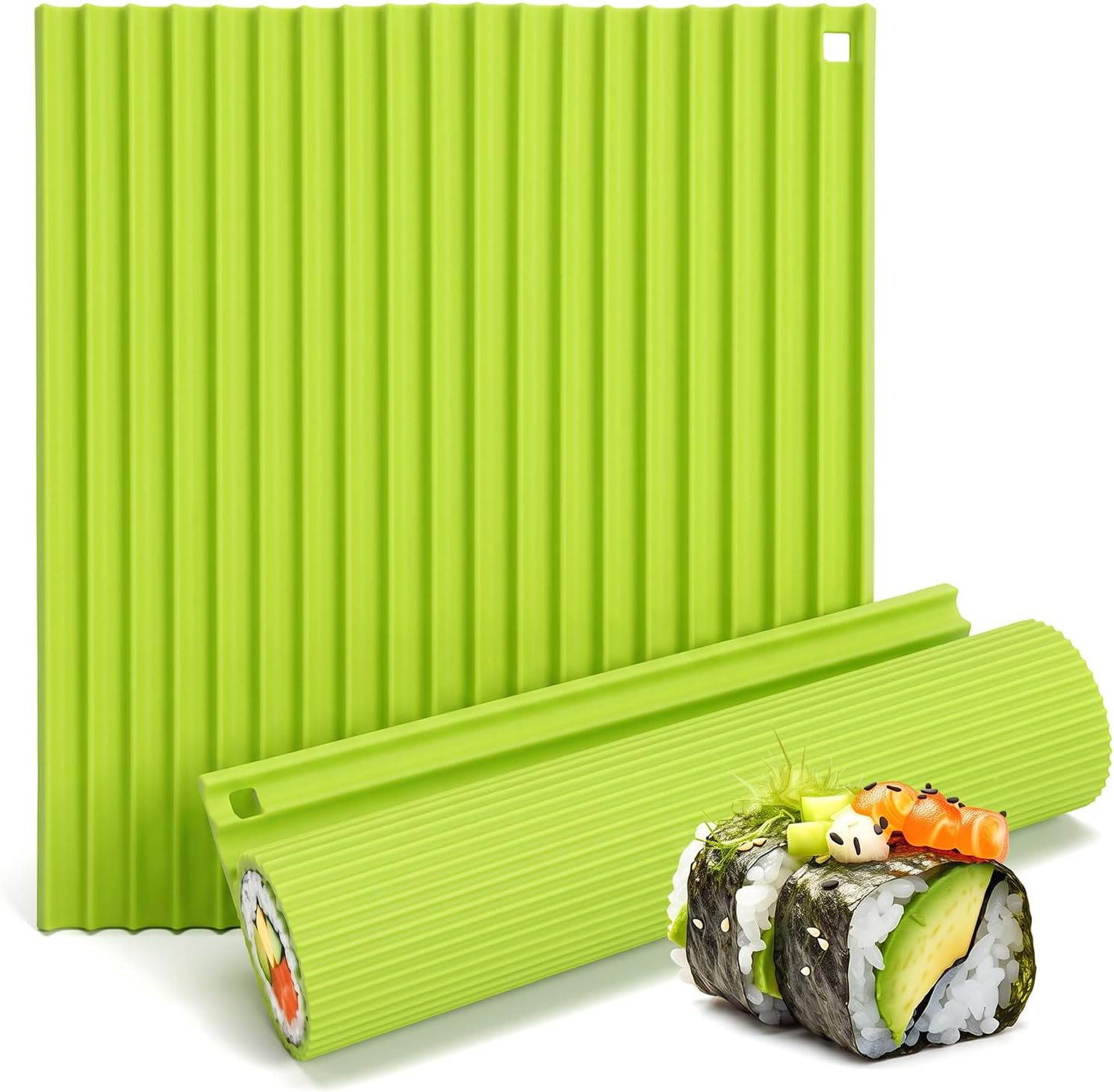 WLLHYF Silicone Sushi Making Kit, 8.6x7.8 Inch Sushi Roller Mat