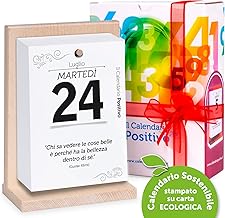 Positive Calendar 2026 Motivational | With Beech Wood Stand, Table Top | Face Days With Smile and Philosophical Thought | Brilliant Gift Idea | Measures 12 x 17 x 5.5 | Luxury Pack