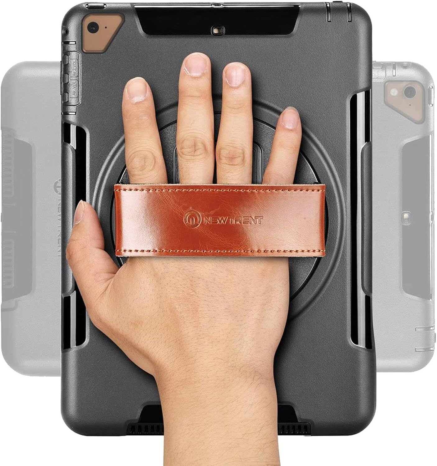 Flash Sale Buy 1 get 1 New Trent iPad Case for iPad 6th Generation Cases, iPad Air 2 Case, iPad Air case, Full-Body Hand Strap iPad 5th Generation case with rotational Kickstand Dual Layers Built-in Screen Protector