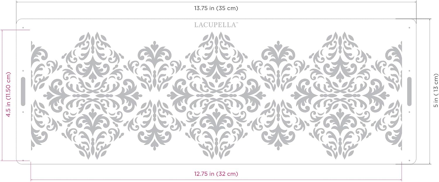 Lacupella Long Border Cake Stencil, 4" x 12.75" (CARNA)