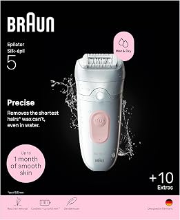 Braun Silk Epil 5, 5-251, Women's Electric Epilator, White and Pink
