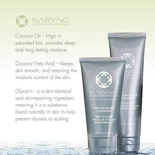Miniatura 4 de KARYNG Limpiador reabastecedor, lavado facial natural y orgánico, limpiador facial suave con aceite de coco, hidratante y calmante limpiador facial
