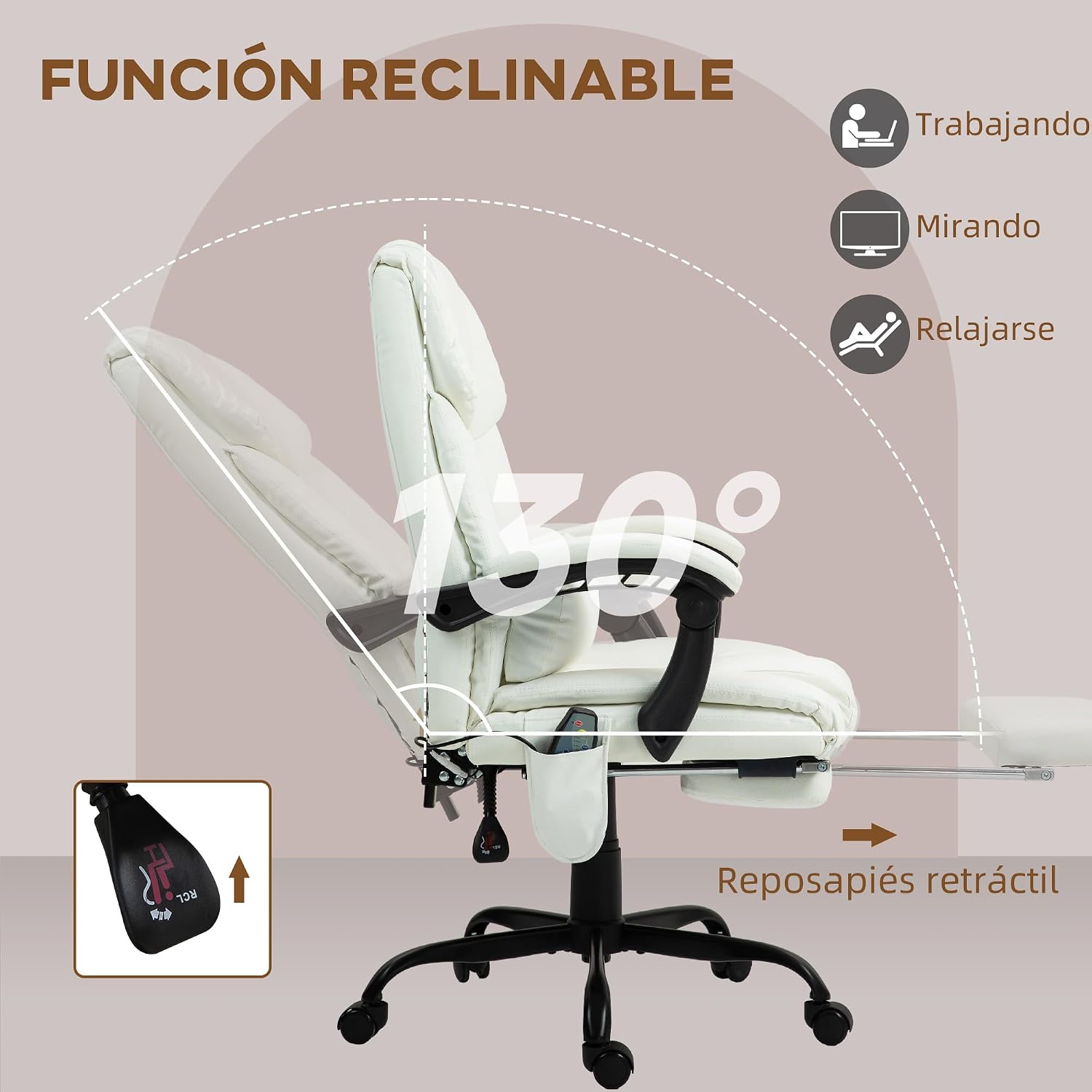 Adjustable height feature of the Vinsetto office chair