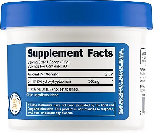 Miniatura 3 de Nutricost 5-HTP en polvo 088oz 300 mg por porción sin gluten y sin OMG puro 5 htp
