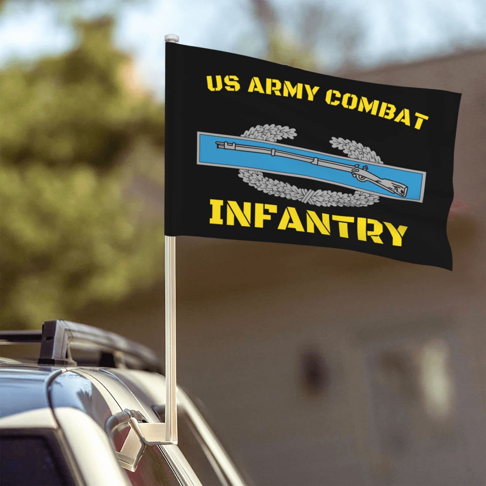 Us Army Combat Infantry Badge 100% Polyester Fabric With Printing For Indoor Outdoor Decoration