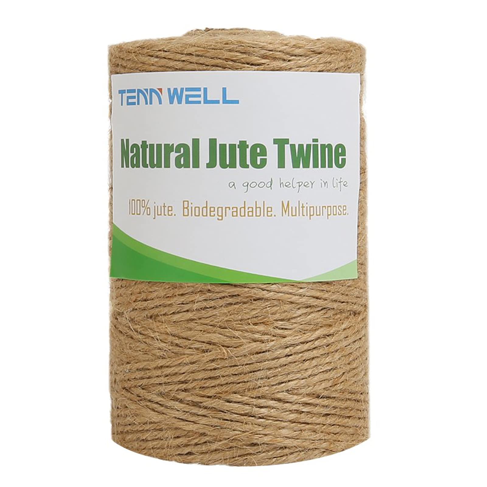 tenn well Jute Twine, 500 Feet Natural Thick Jute String 3Ply Jute Rope