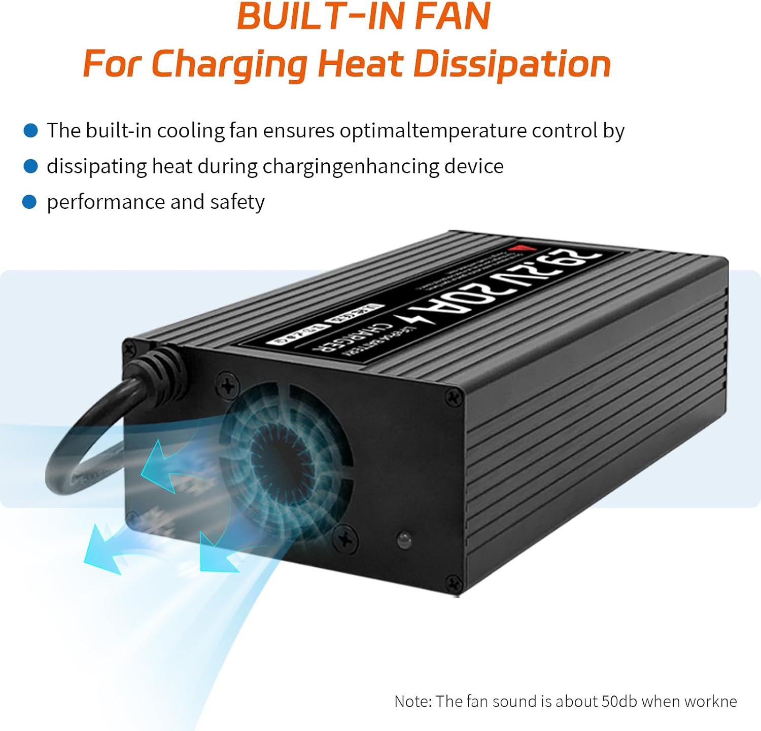 24V 20A Lithium Battery Charger, 29.2V Smart Charger with 0V Activation Function, AC-DC Lithium Charger with Anderson Connector & LED Indicator for RVs, Off-Grid, Homes, and Solar Systems