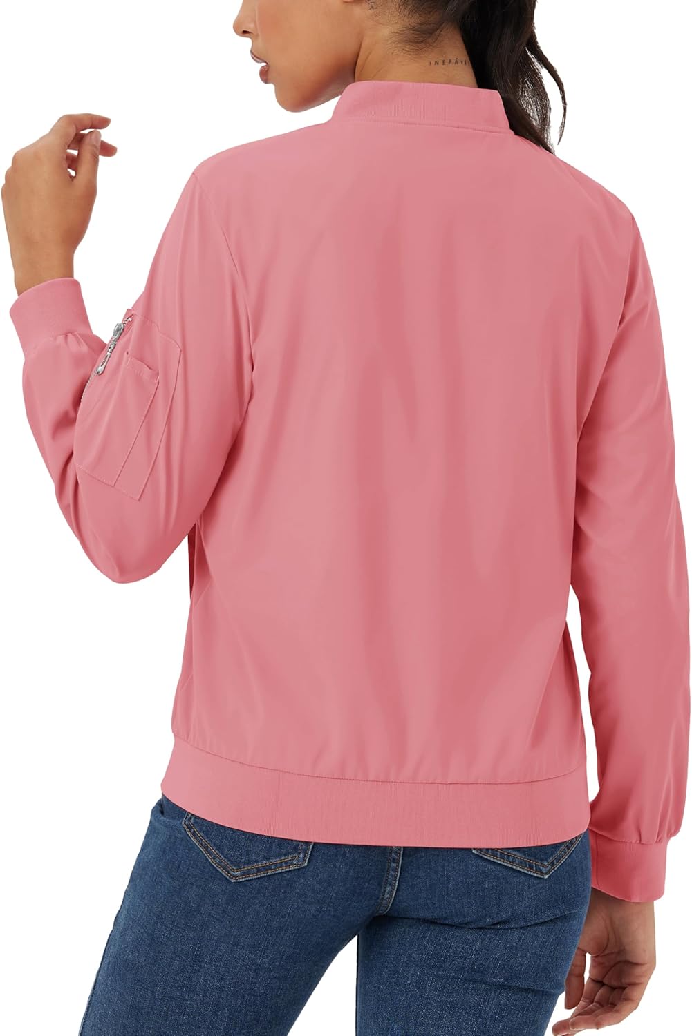 MAGCOMSEN Women's Casual Jacket Lightweight Bomber Jackets 5 Pockets Windbreaker Zip-up Spring Fall Outerwear - Image 2