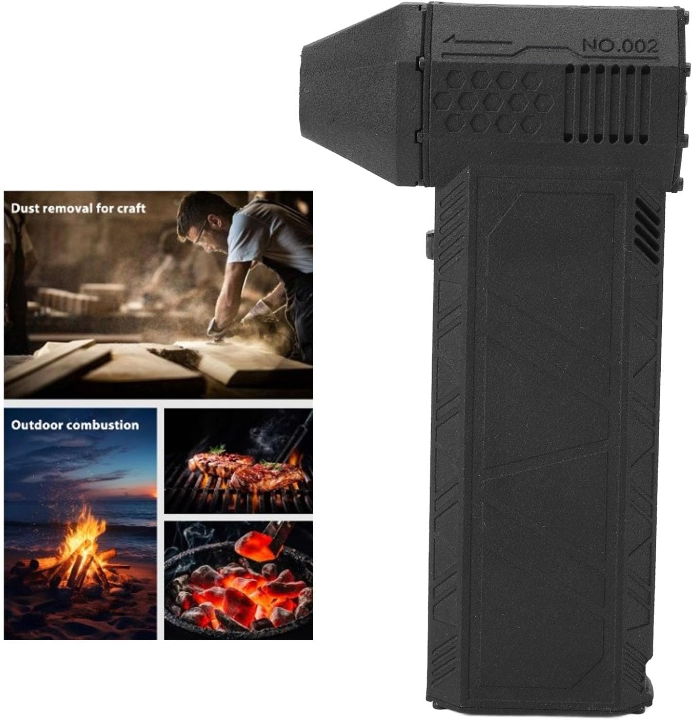 High Speed Jet Fan, Handheld Brushless Turbo Fan, 150000RPM, Portable Grey - Rechargeable Battery, Lightweight Aluminum Alloy, Ideal for Camping and Outdoor Use (Black)