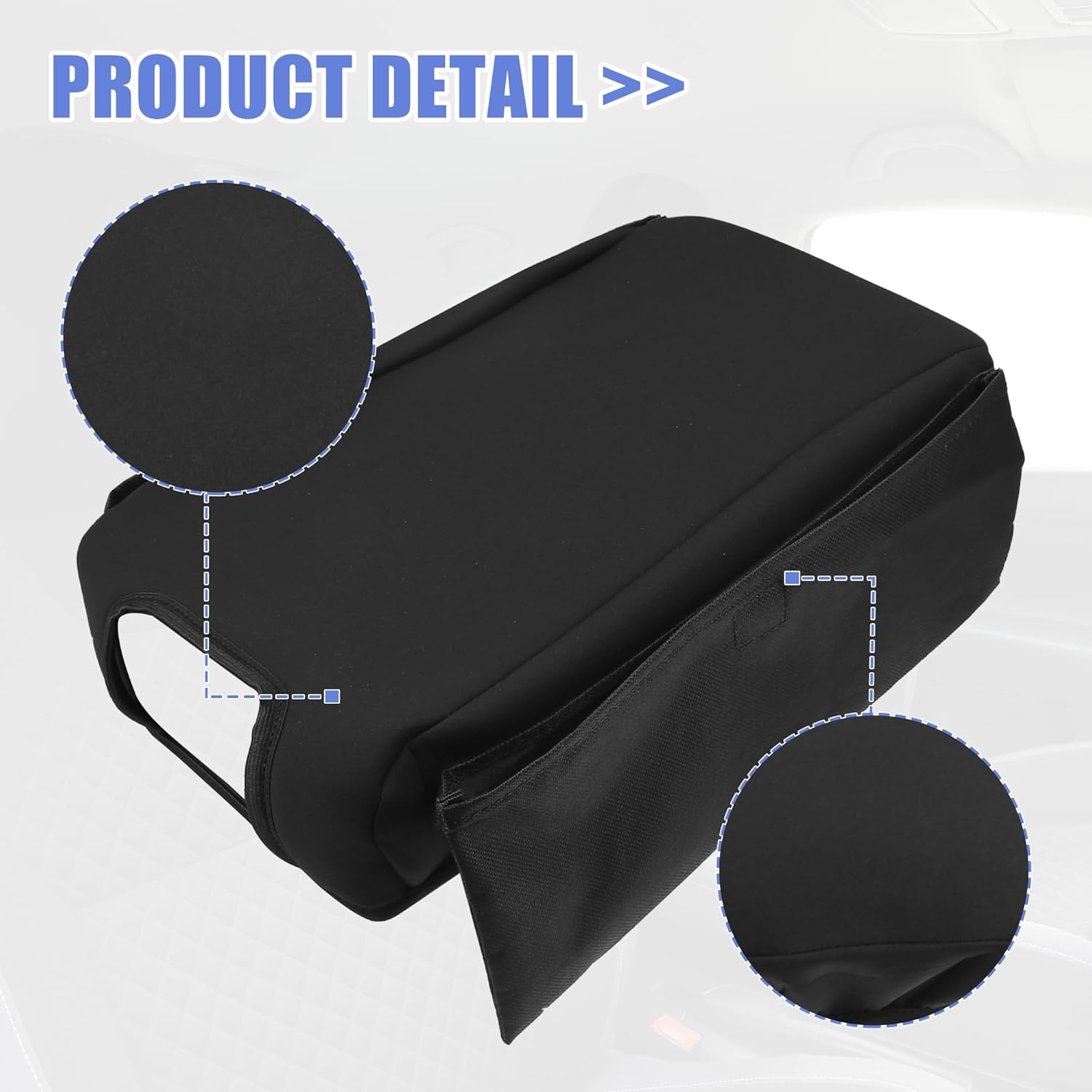 uxcell Car Neoprene Center Console Lid Armrest Cover Black for Jeep Wrangler JK Unlimited Sahara Sport Rubicon 2011-2018