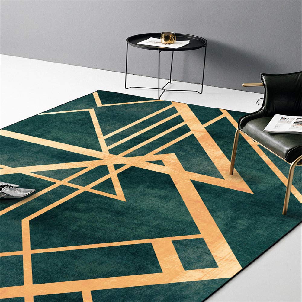 Tapis de salon vintage vert foncé parfait pour réchauffer une grande salle de séjour