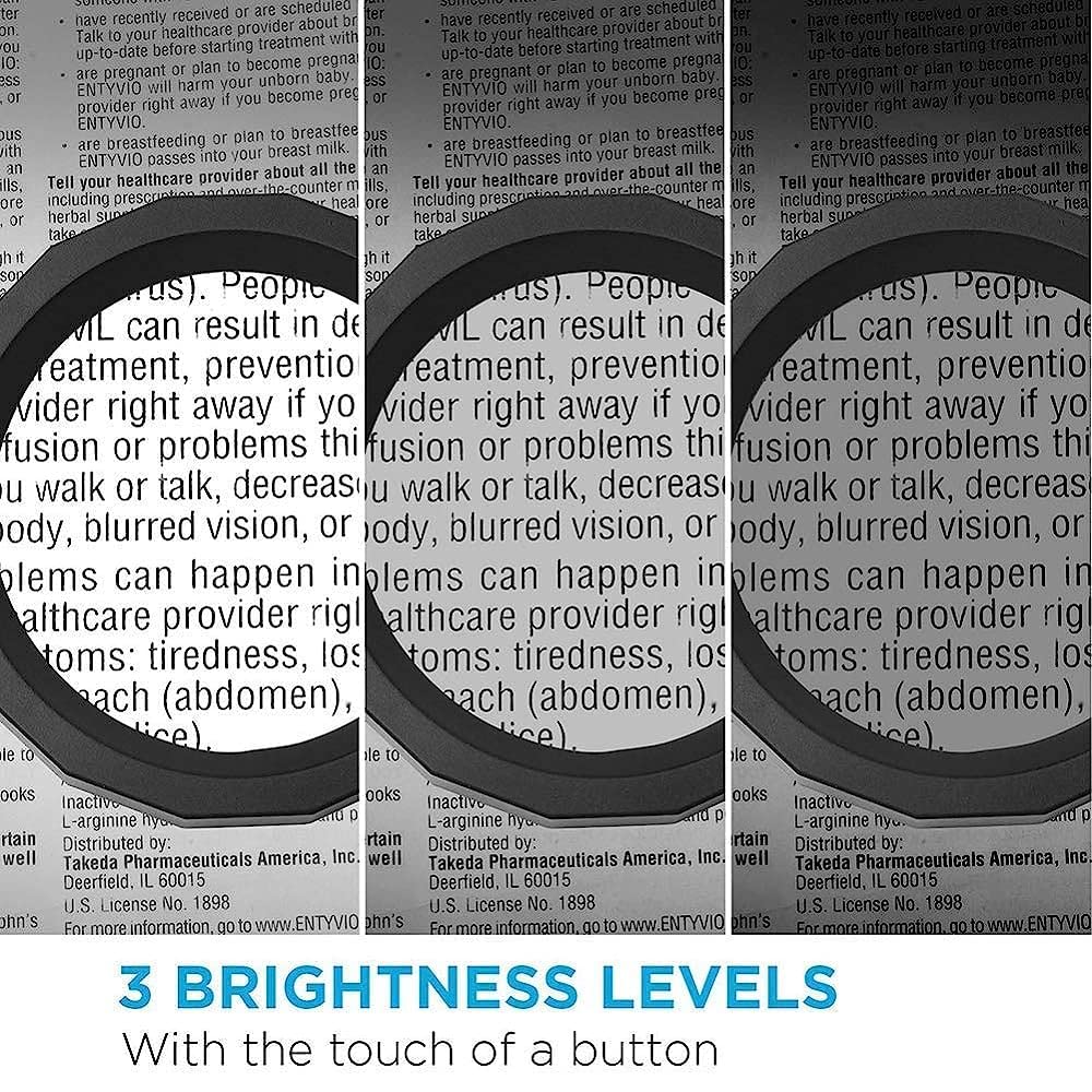 Lupas, lámpara de Aumento USB 10X, Lupa iluminada, Lupa con Clip y Luces LED para Personas Mayores con degeneración Macular, Lupa de Escritorio Flexible
