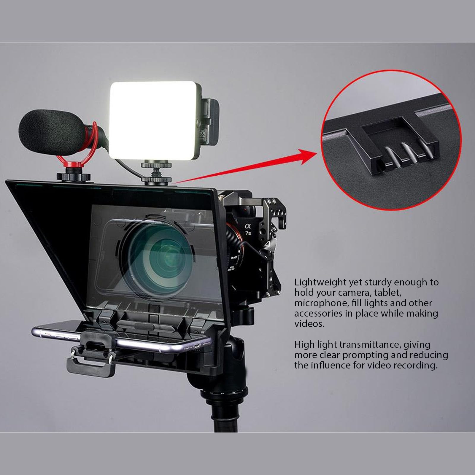 dla TP2A8-calowy Teleprompter, Szerokokątny Pilot Zdalnego Sterowania i Połączenie Bluetooth, dla Tabletów Smartfonów DSLR Nauczanie online...
