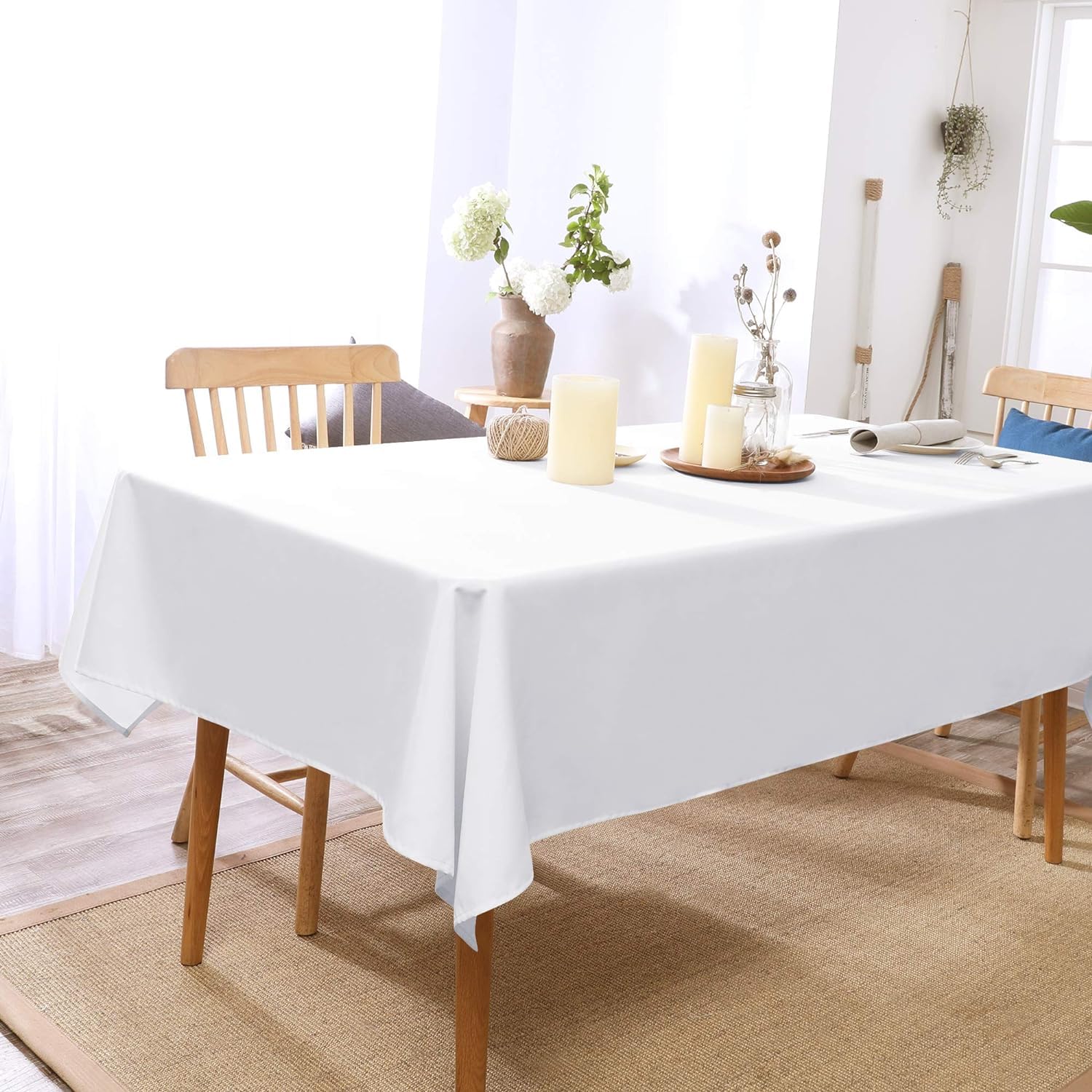 Y&DHome Decorative Oxford Wipeable Tablecloth Rectangle Water Resistant Table Cloth for Dining Table 140x200cm(54x79in)