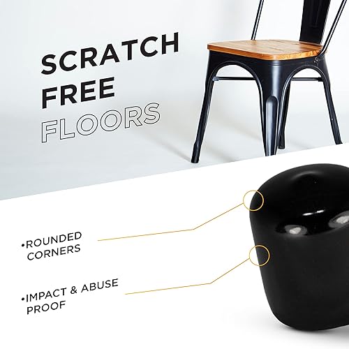 Miniatura 4 de Prescott Plastics - Tapón redondo de vinilo (4 unidades), color negro