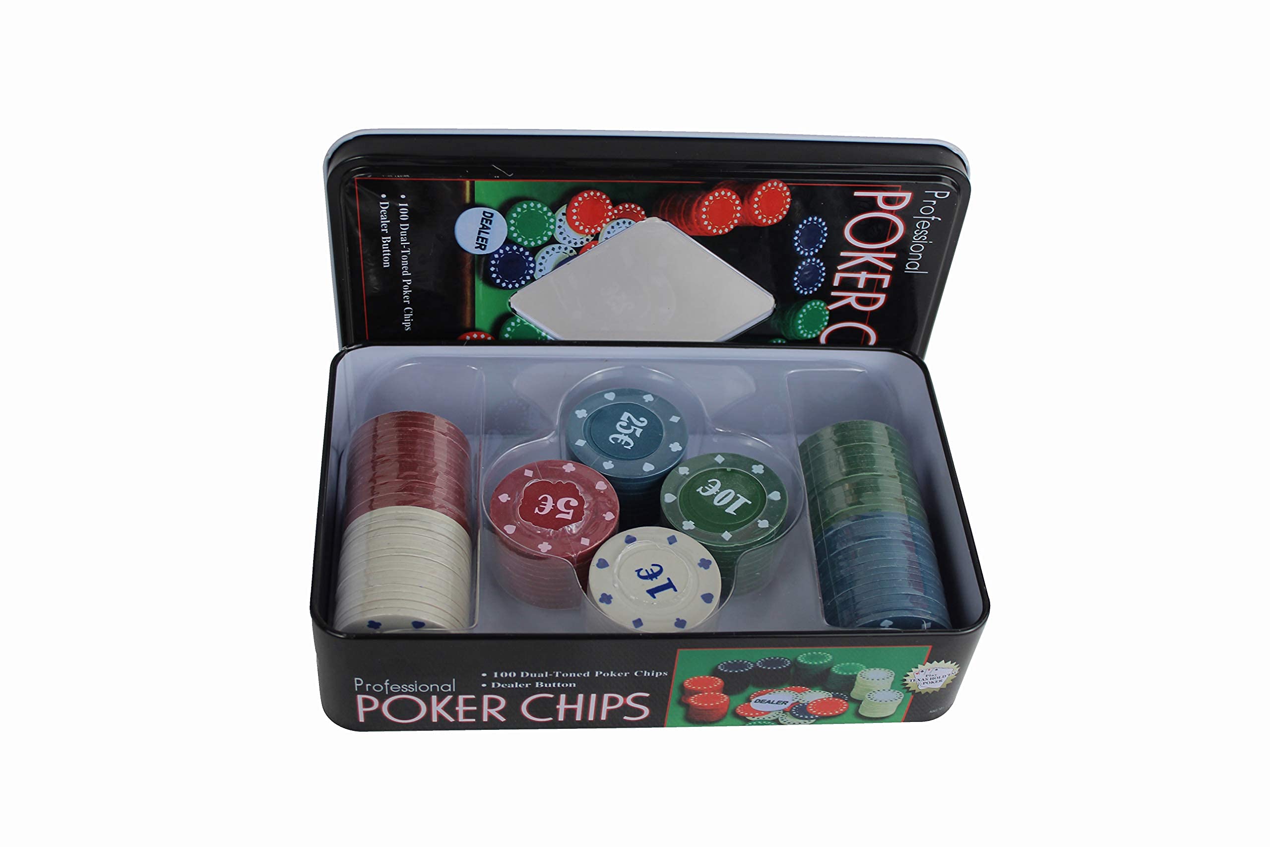 Set Poker ELAELA In Scatola Metallo - 200 Fiches, 2 Mazzi Carte, Pulsanti, Tappetino